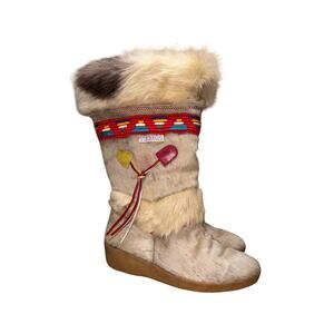 Vintage 70s Tecnica Skandia Apres Ski Fur Boots     Size: 40 / US 9